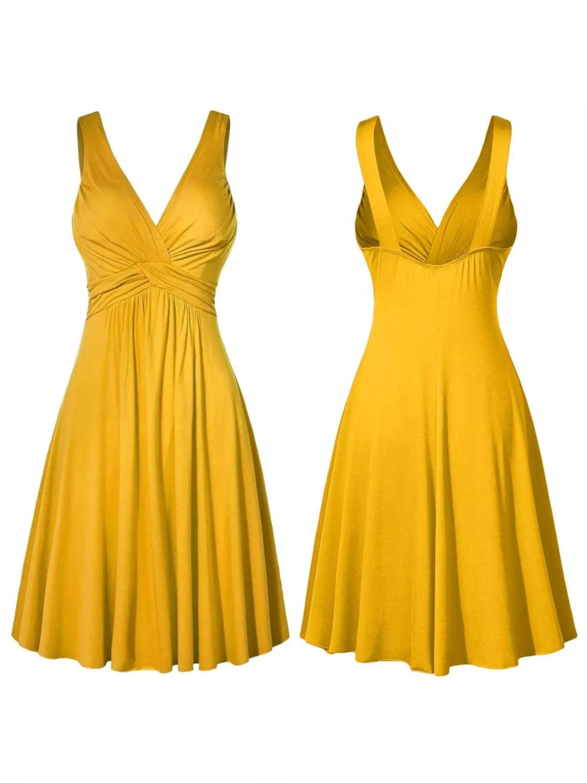 Full Size Twisted Sleeveless Ruched Waist A-Line Dress Plus Size Luxe Curves Plus Size Fashion