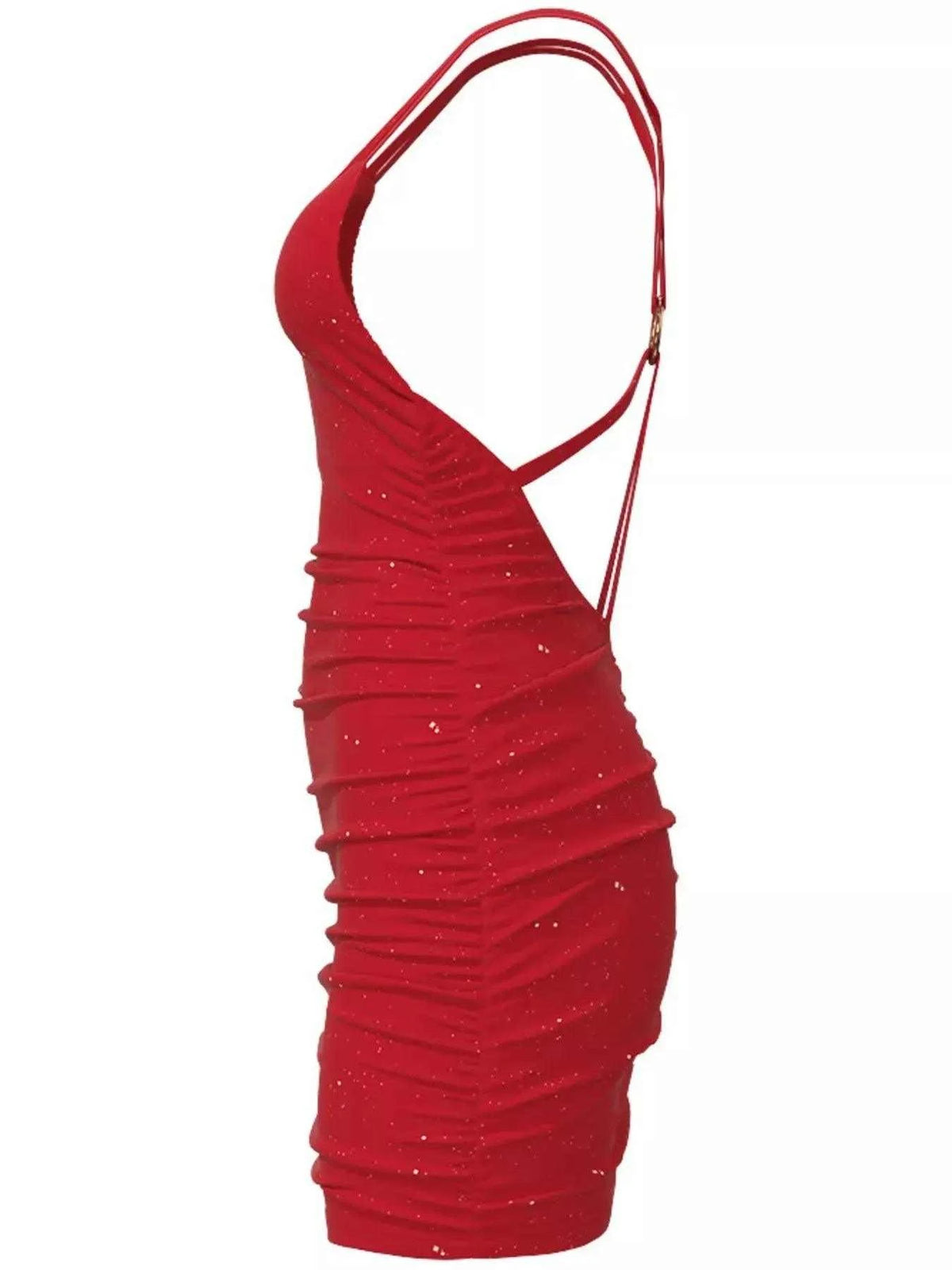 Glitter Ruched Bodycon Mini Dress Luxe Curves Plus Size Fashion