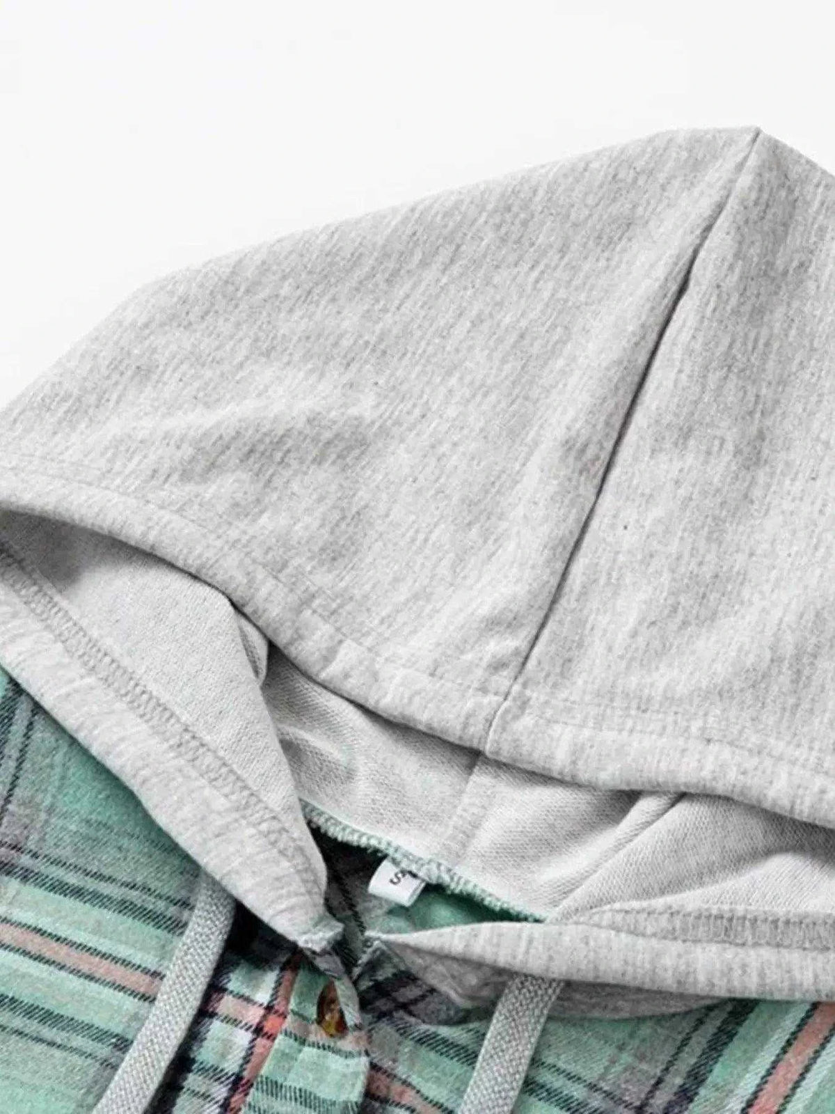 Plaid Button-Up Hooded Shirt with Chest Pocket Luxe Curves Plus Size Fashion
