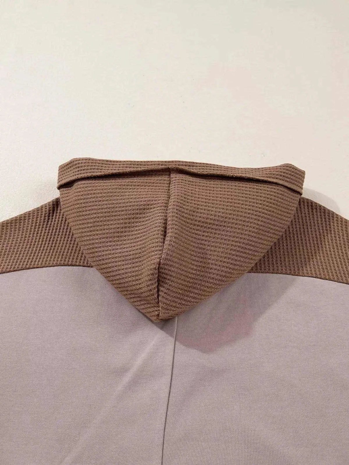 Oversize Waffle Patchwork Exposed Seam Casual Hoodie Luxe Curves Plus Size Fashion