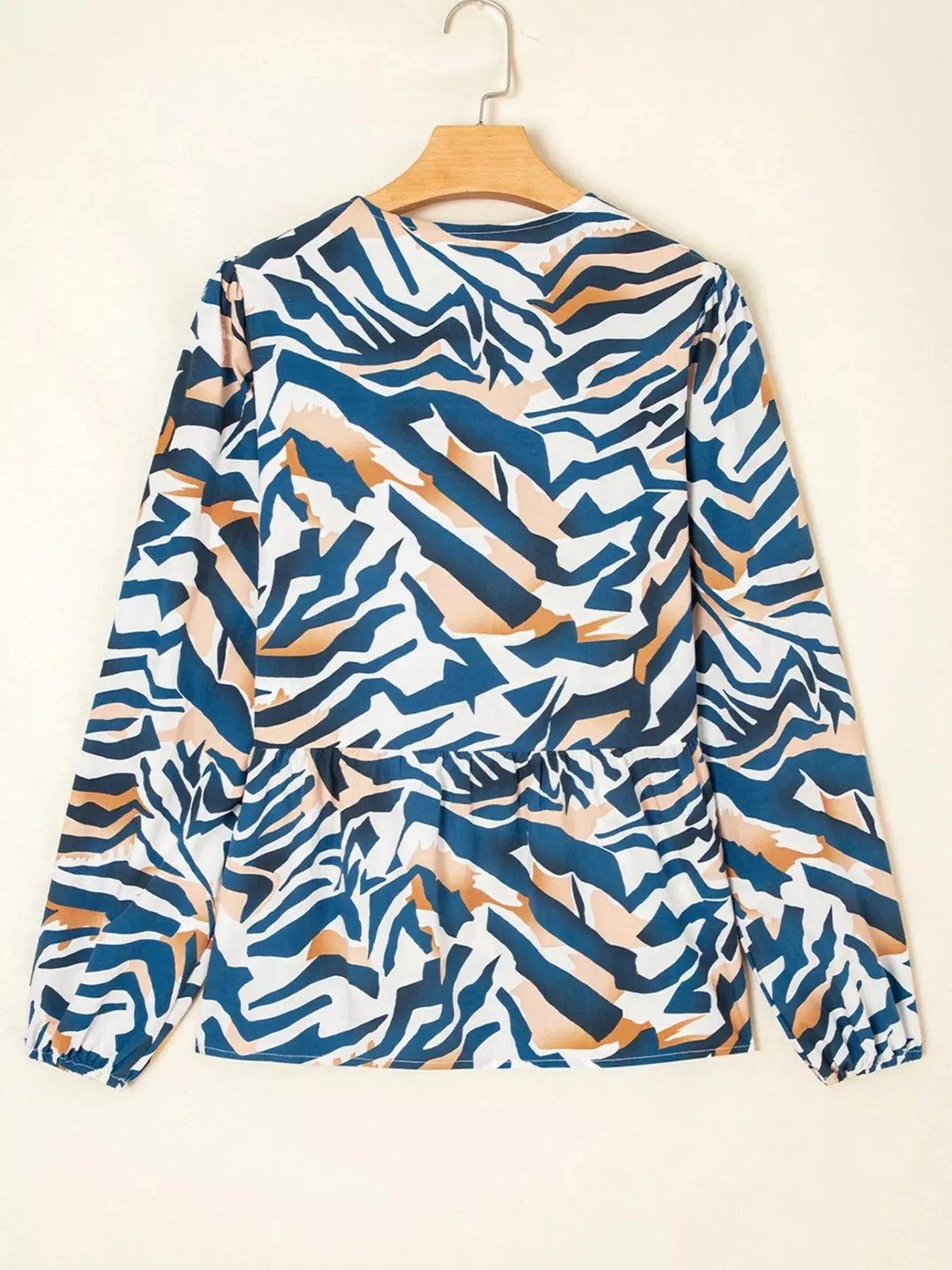 Zebra Print Tied Front Puff Sleeve Top Luxe Curves Plus Size Fashion