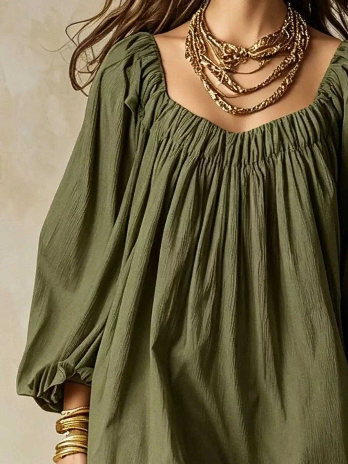 Flowy Balloon Sleeve Mini Dress Luxe Curves Plus Size Fashion