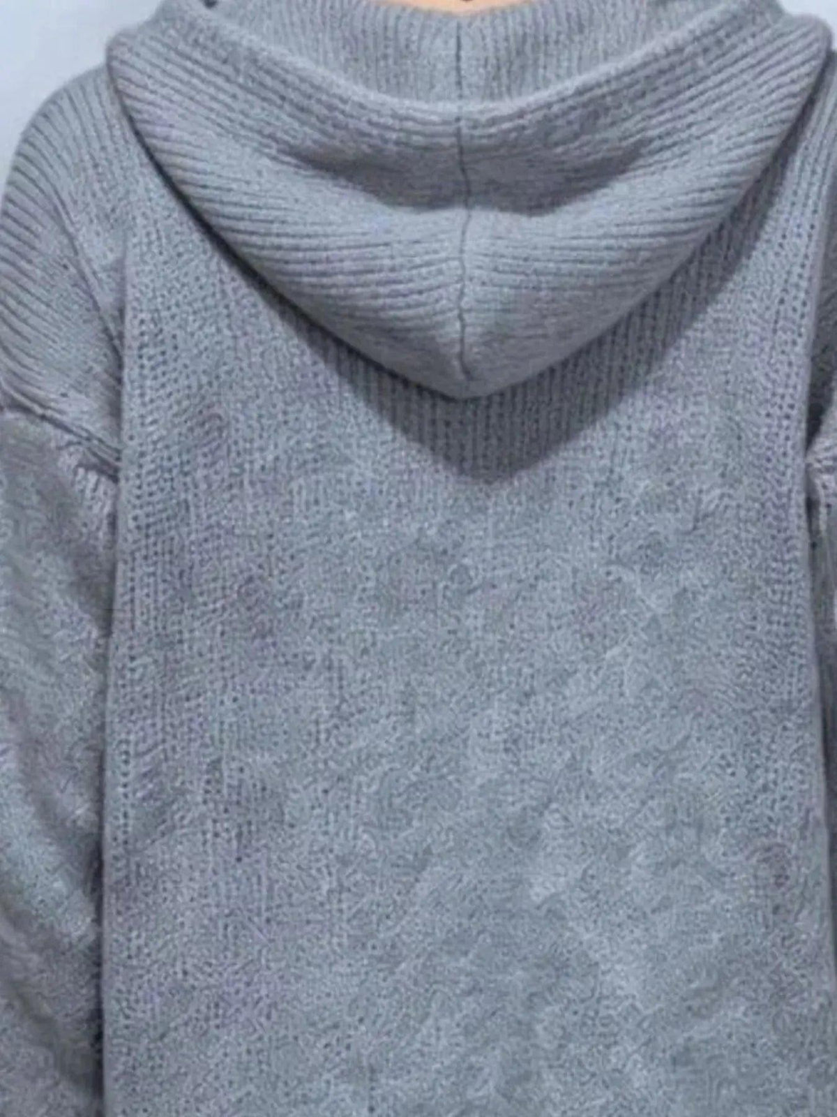 Full Size Casual Hooded Button-Down Knit Cardigan Plus Size Luxe Curves Plus Size Fashion