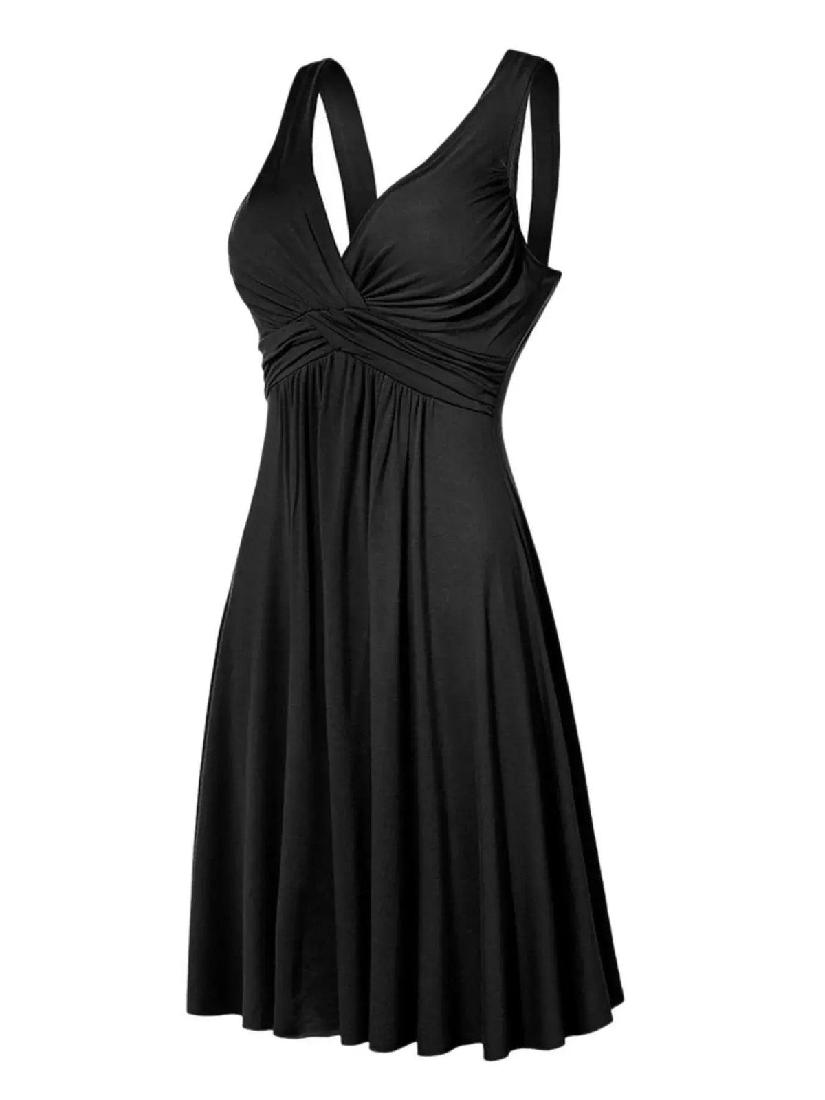 Full Size Twisted Sleeveless Ruched Waist A-Line Dress Plus Size Luxe Curves Plus Size Fashion