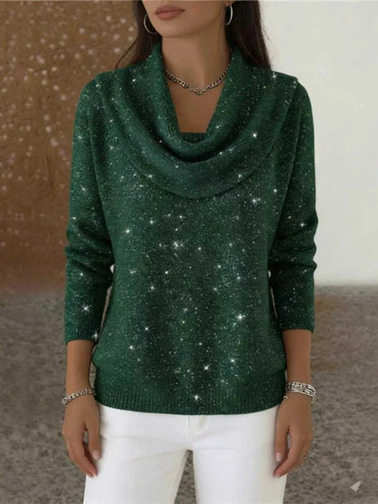Full Size Solid Color Cowl Neck Sweater Plus Size Luxe Curves Plus Size Fashion