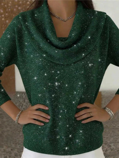 Full Size Solid Color Cowl Neck Sweater Plus Size Luxe Curves Plus Size Fashion
