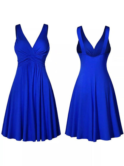 Full Size Twisted Sleeveless Ruched Waist A-Line Dress Plus Size Luxe Curves Plus Size Fashion