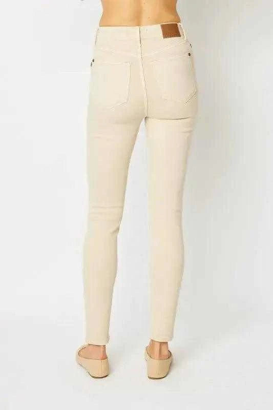 Judy Blue Full Size Garment Dyed Tummy Control Skinny Jeans Luxe Curves Plus Size Fashion