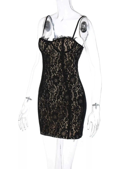 Lace Spaghetti Strap Mini Dress Luxe Curves Plus Size Fashion