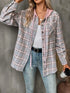Plaid Button-Up Hooded Shirt with Chest Pocket Luxe Curves Plus Size Fashion