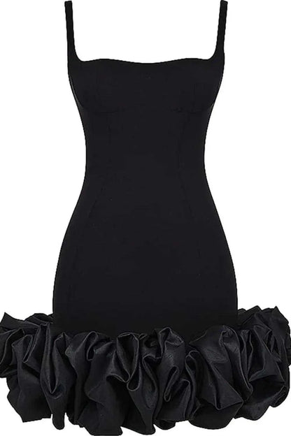 Ruched Square Neck Sleeve Mini Dress Luxe Curves Plus Size Fashion