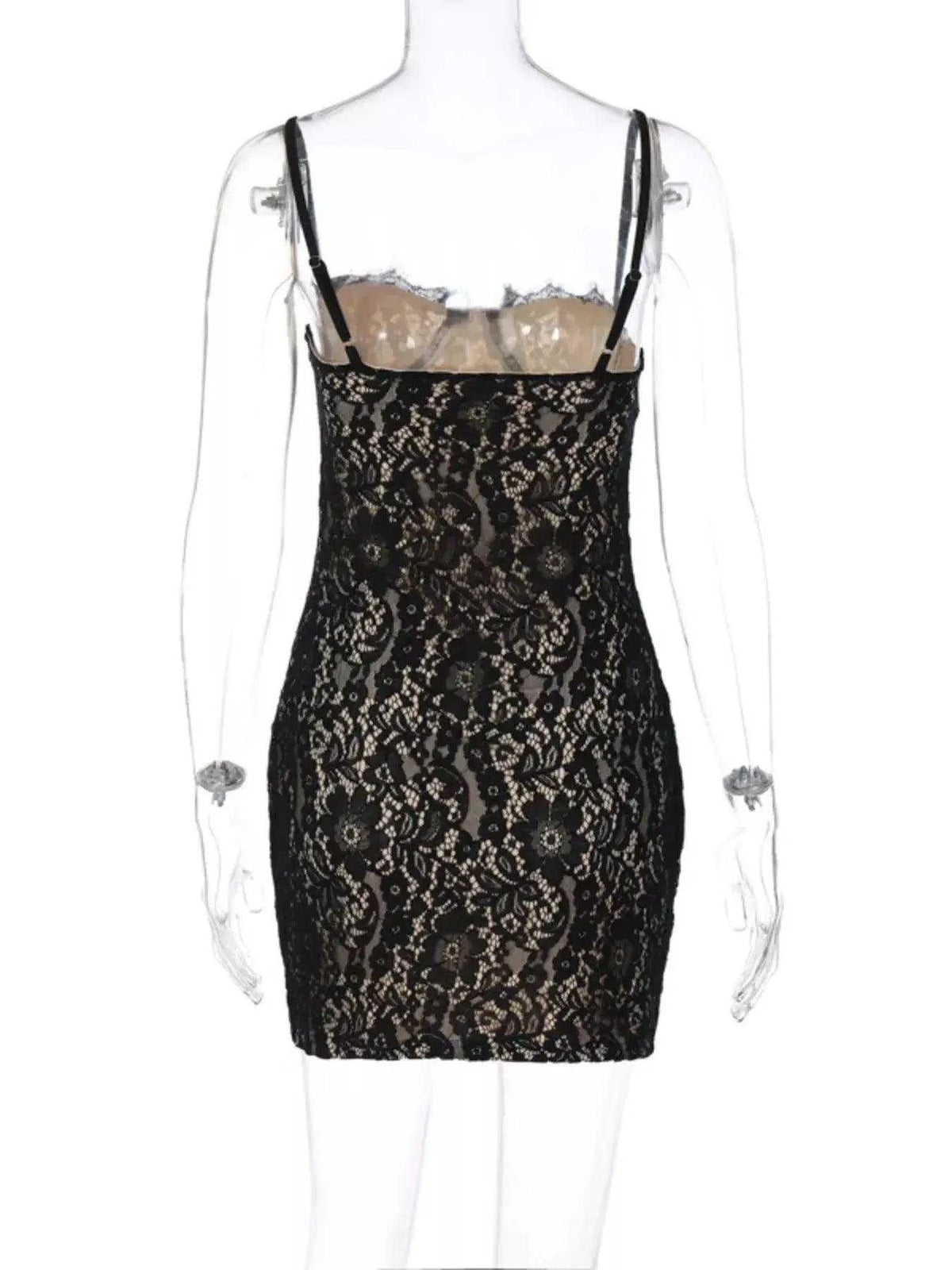Lace Spaghetti Strap Mini Dress Luxe Curves Plus Size Fashion
