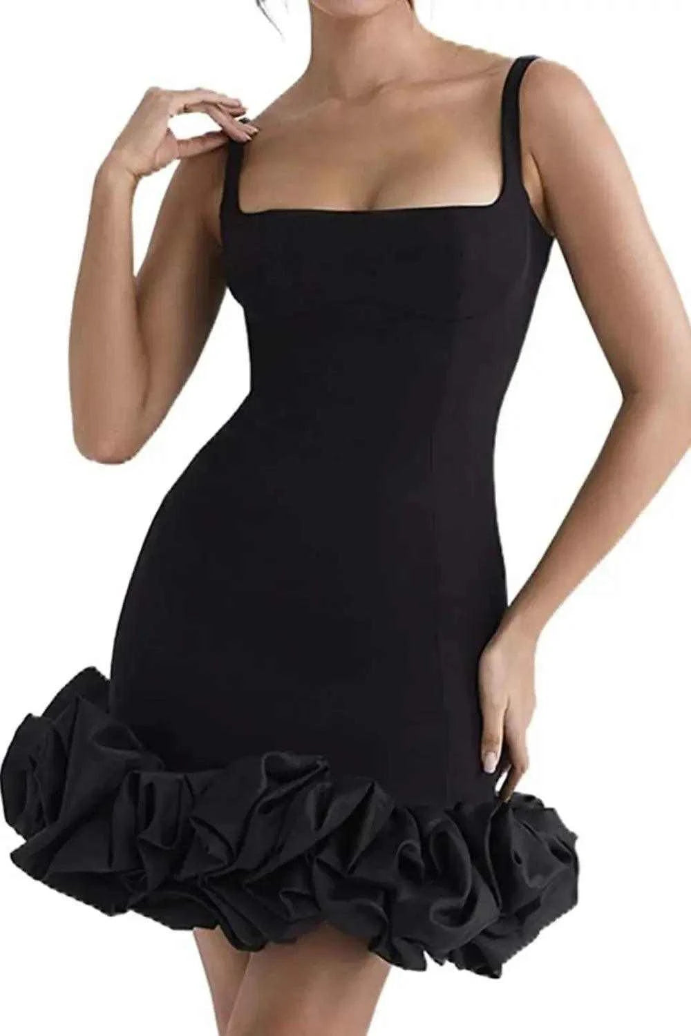 Ruched Square Neck Sleeve Mini Dress Luxe Curves Plus Size Fashion