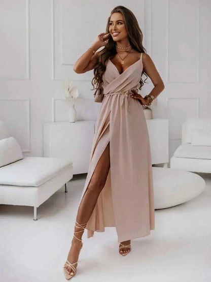 Honey Tied Surplice Sleeveless Cami Dress Luxe Curves Plus Size Fashion