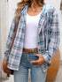 Plaid Button-Up Hooded Shirt with Chest Pocket Luxe Curves Plus Size Fashion