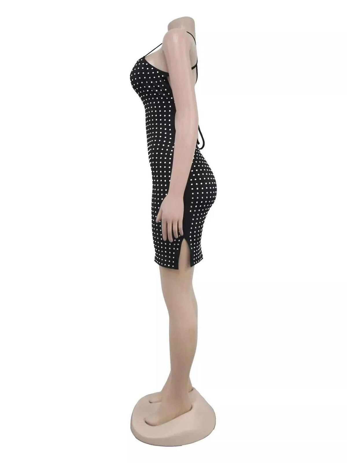 Rhinestone Embellished Bodycon Mini Dress Luxe Curves Plus Size Fashion