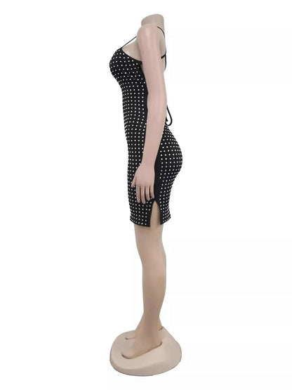 Rhinestone Embellished Bodycon Mini Dress Luxe Curves Plus Size Fashion