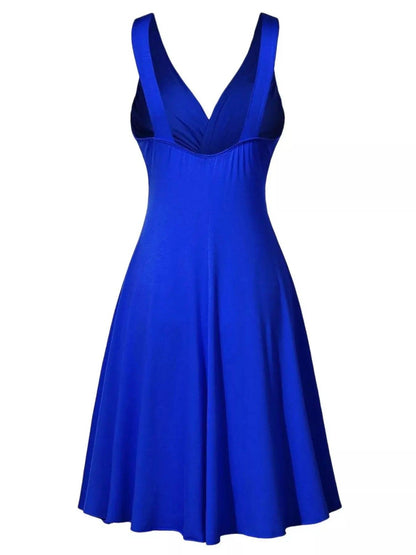 Full Size Twisted Sleeveless Ruched Waist A-Line Dress Plus Size Luxe Curves Plus Size Fashion