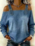 Full Size Buckle Strap Long Sleeve Denim Top Plus Size Luxe Curves Plus Size Fashion