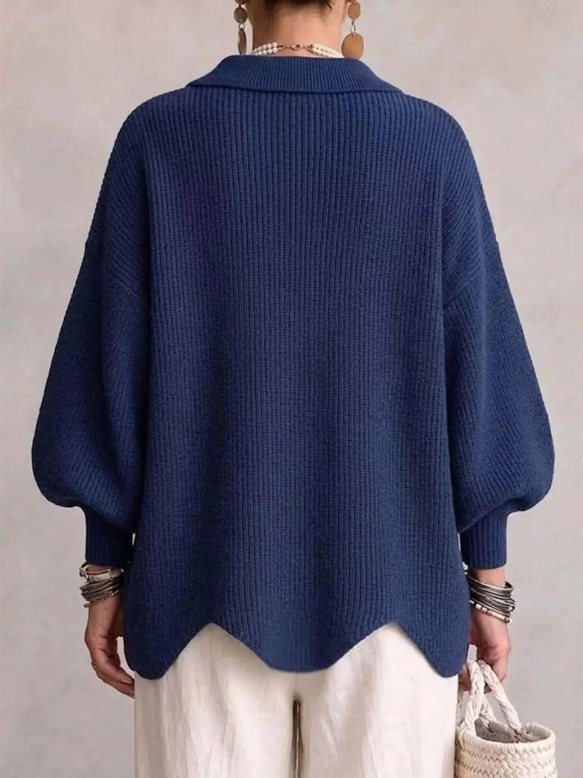 Full Size Gold Buttons Lantern Sleeve Cardigan Plus Size Luxe Curves Plus Size Fashion