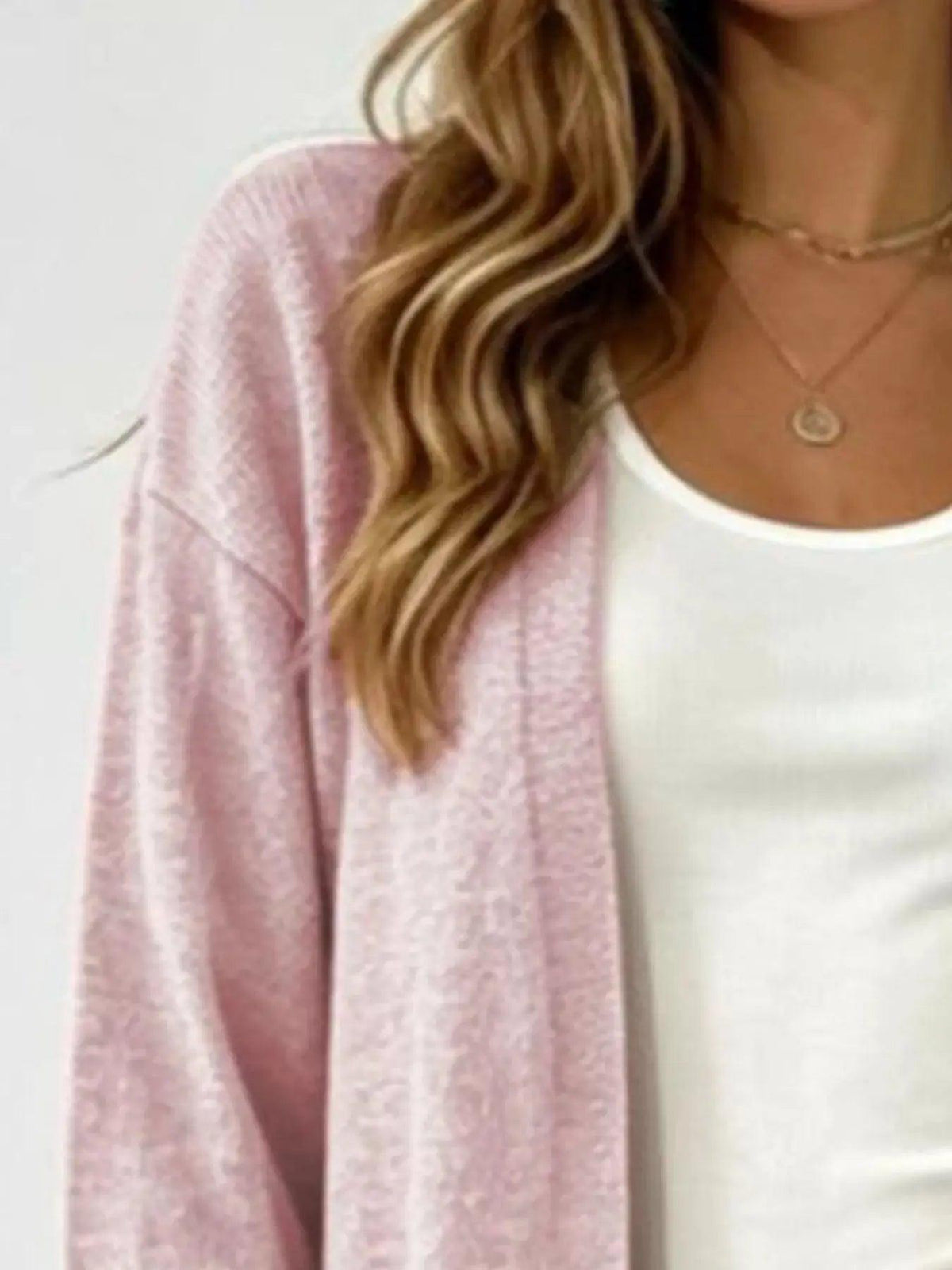 Full Size Open-Front Longline Knit Cardigan Plus Size Luxe Curves Plus Size Fashion