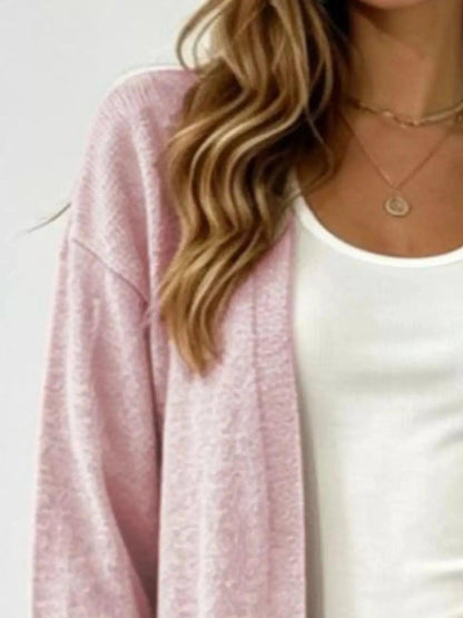 Full Size Open-Front Longline Knit Cardigan Plus Size Luxe Curves Plus Size Fashion