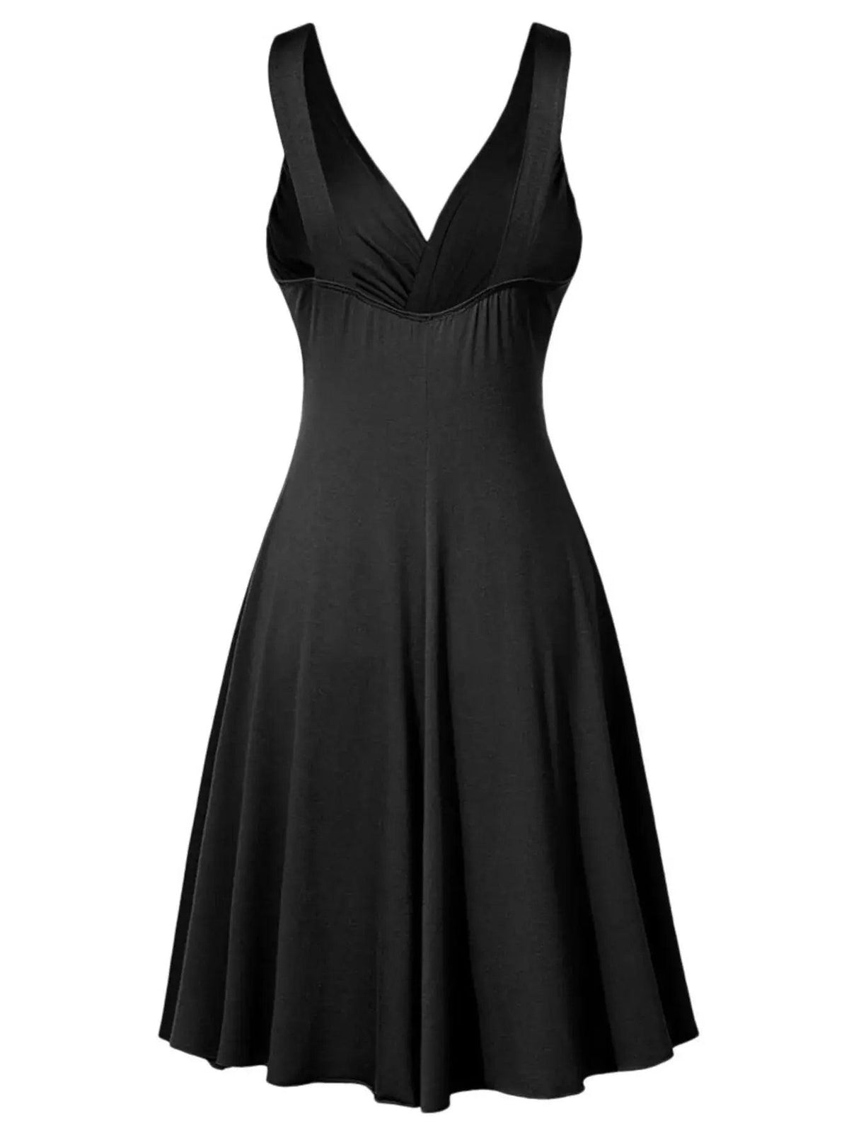 Full Size Twisted Sleeveless Ruched Waist A-Line Dress Plus Size Luxe Curves Plus Size Fashion