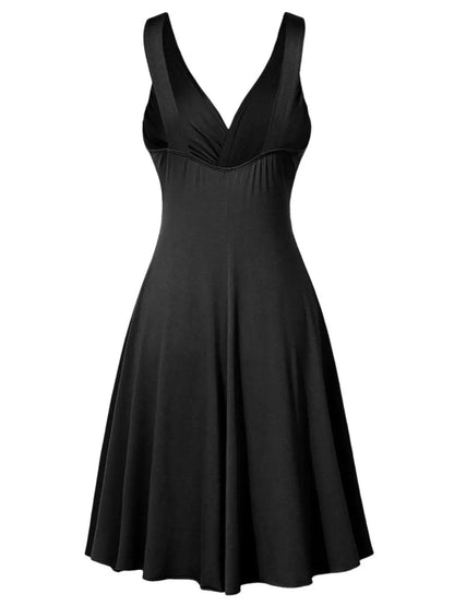 Full Size Twisted Sleeveless Ruched Waist A-Line Dress Plus Size Luxe Curves Plus Size Fashion