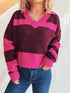 Color Block Long Sleeve Sweater Luxe Curves Plus Size Fashion