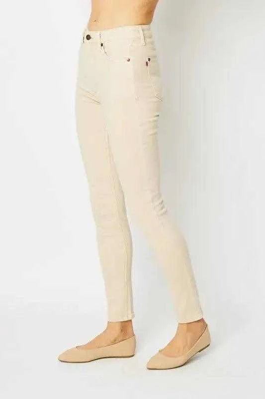 Judy Blue Full Size Garment Dyed Tummy Control Skinny Jeans Luxe Curves Plus Size Fashion