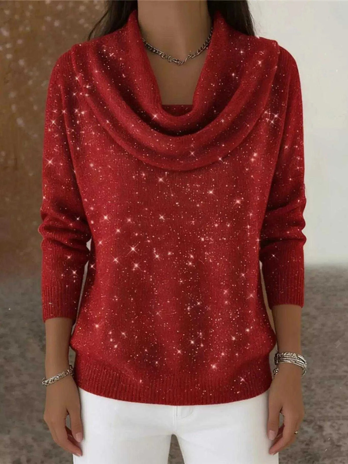 Full Size Solid Color Cowl Neck Sweater Plus Size Luxe Curves Plus Size Fashion