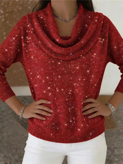 Full Size Solid Color Cowl Neck Sweater Plus Size Luxe Curves Plus Size Fashion