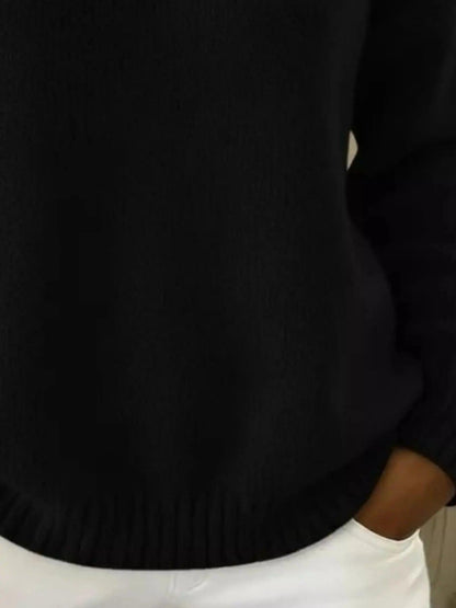 Full Size Button Detail Dropped Shoulder Sweater Plus Size Luxe Curves Plus Size Fashion