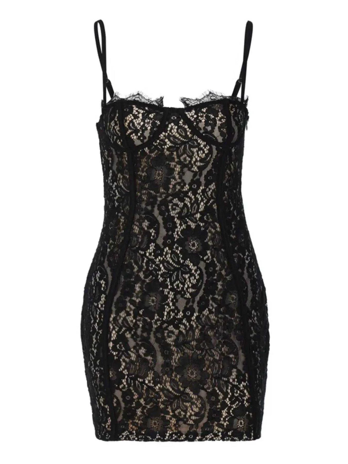 Lace Spaghetti Strap Mini Dress Luxe Curves Plus Size Fashion