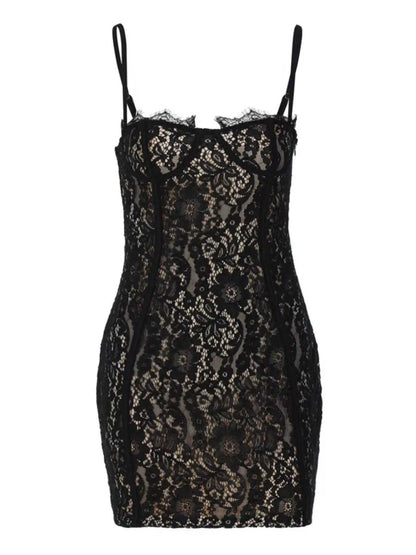 Lace Spaghetti Strap Mini Dress Luxe Curves Plus Size Fashion