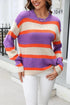 Angel Wings Color Block Round Neck Dropped Shoulder Sweater Luxe Curves Plus Size Fashion