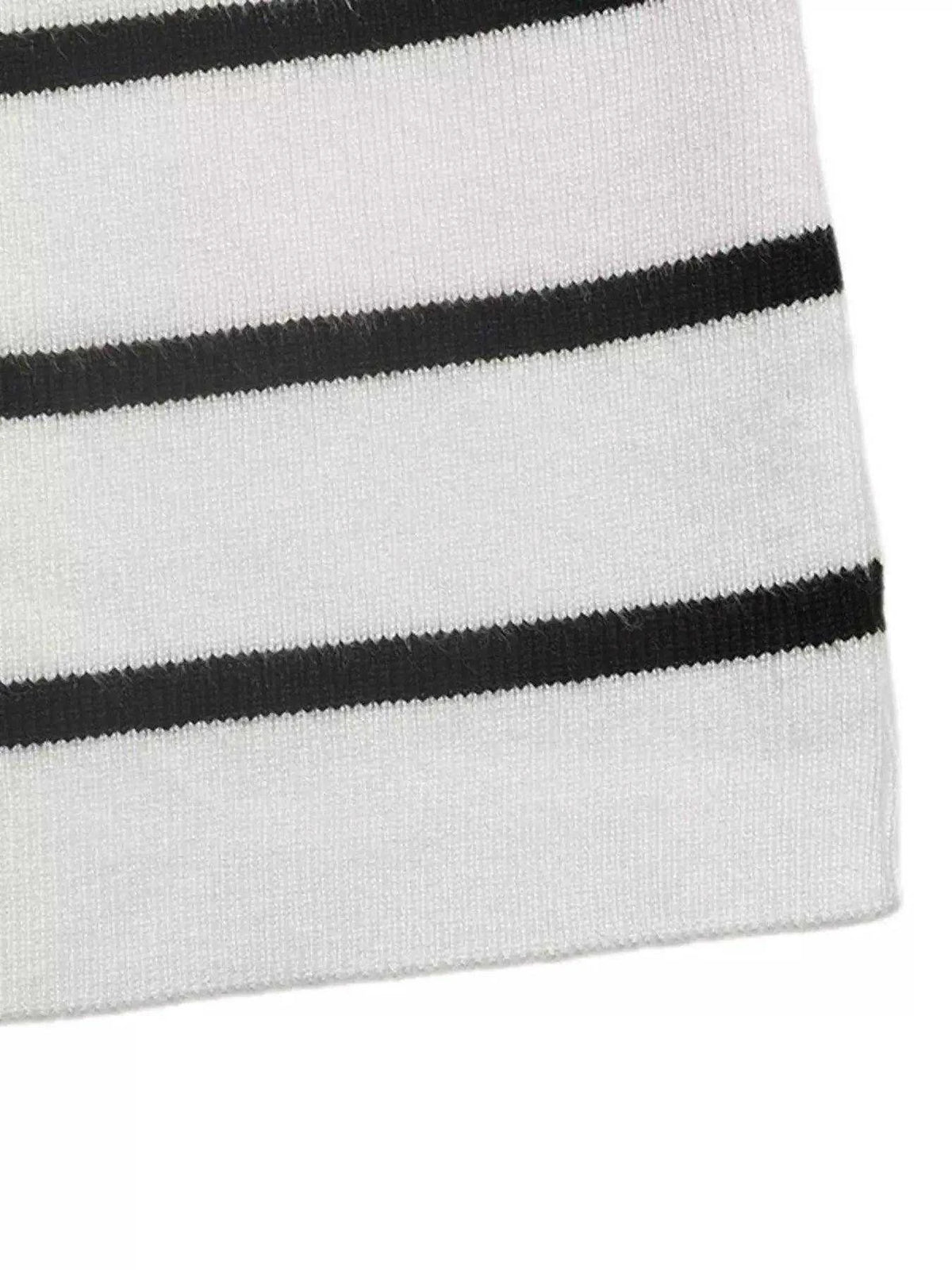 Striped V-Neck Long Sleeve Sweater Luxe Curves Plus Size Fashion