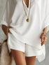 Full Size Oversized Long Sleeve Shirt and Shorts Two-Piece Set Plus Si Luxe Curves Plus Size Fashion