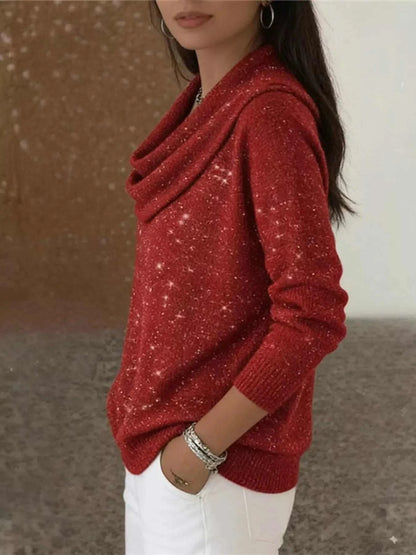 Full Size Solid Color Cowl Neck Sweater Plus Size Luxe Curves Plus Size Fashion