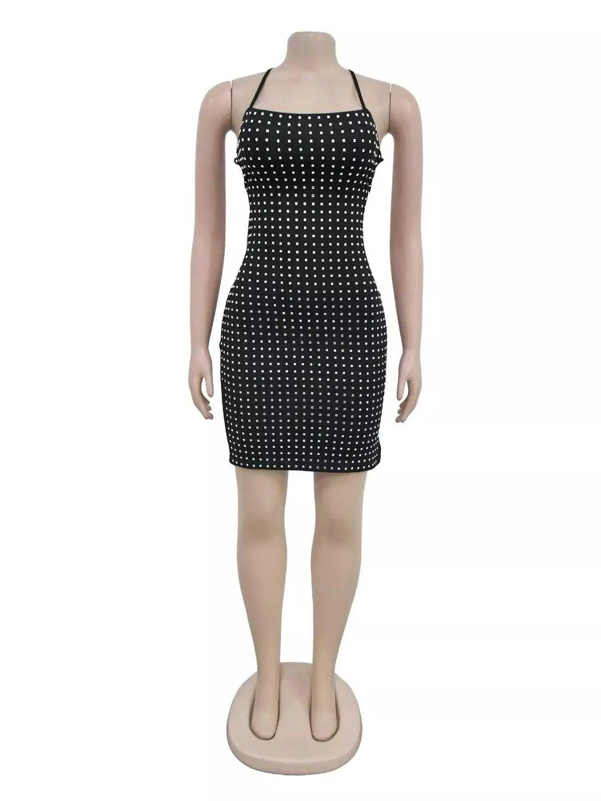 Rhinestone Embellished Bodycon Mini Dress Luxe Curves Plus Size Fashion