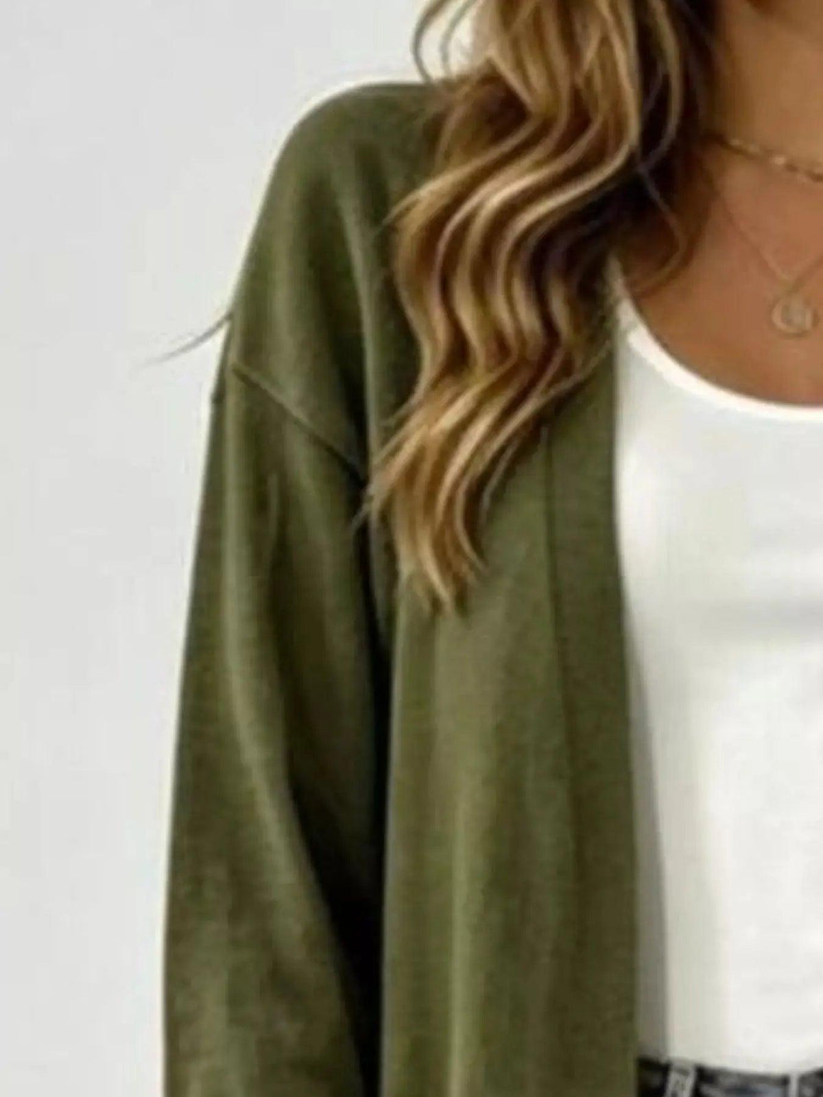 Full Size Open-Front Longline Knit Cardigan Plus Size Luxe Curves Plus Size Fashion
