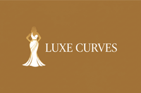 Luxe Curves Brown Background Logo